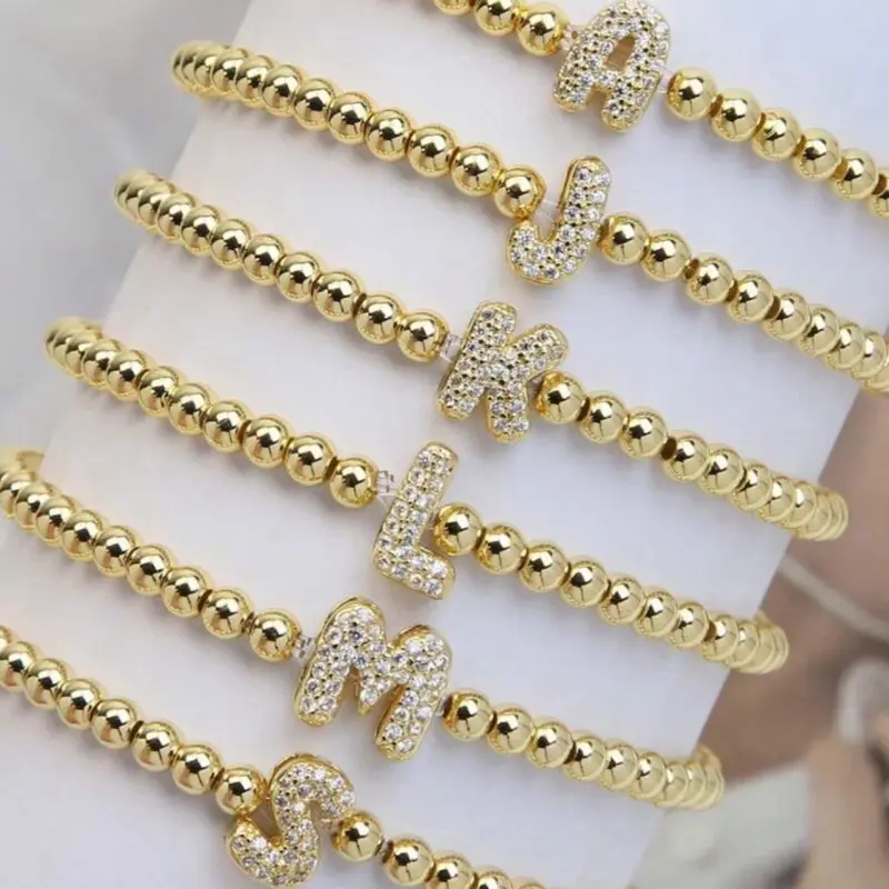 Gold Sparkle initial bracelet (Multiple Letters Available)