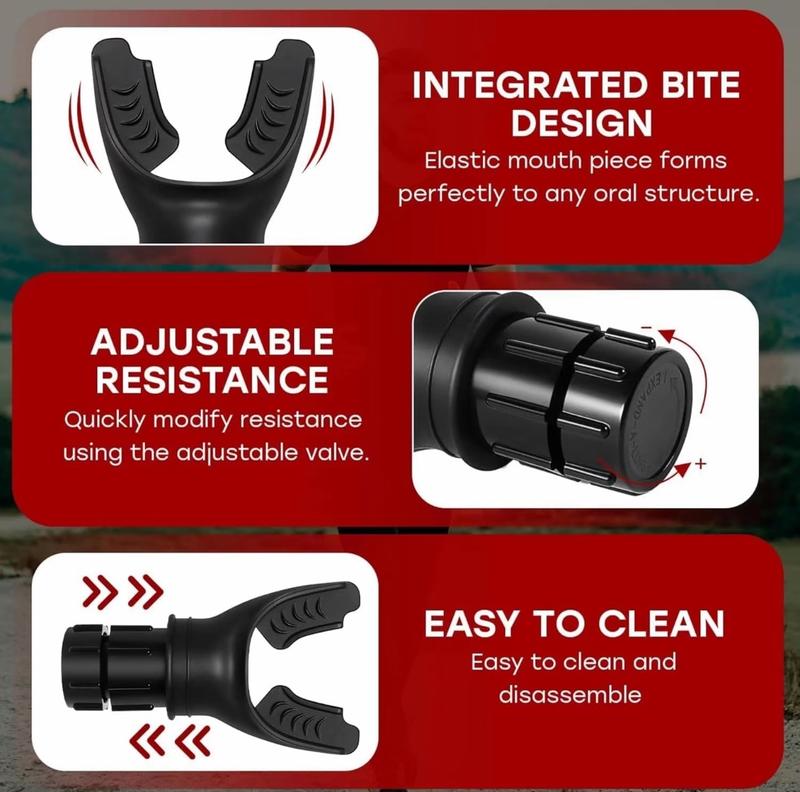 Product Introduction of Lung Trainer - Portable Breathing Exerciser for Enhanced Lung Capacity, Adjustable Resistance Handheld Device for Respiratory Therapy, Ideal for Athletes & Fitness Enthusiasts. Easy to Clean. barbells original  lava 12
