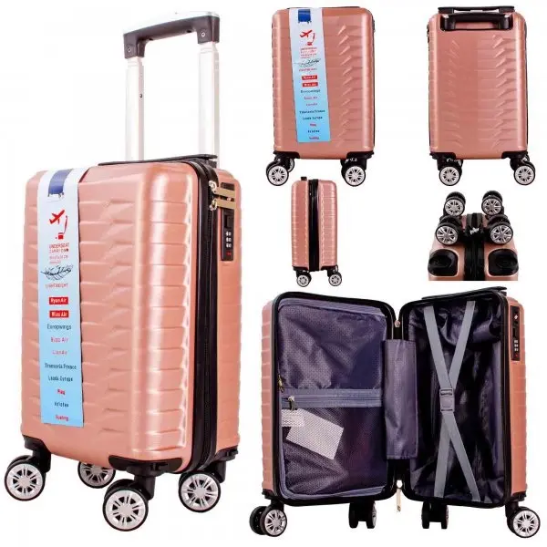 Ryan Air Wizz Air Approved Hardcase Suitcase with Detachable 360 Degree Spinner Wheels - 40x20x25 - Lightweight - Ideal For Short Trips - anti-theft lock - 4 wheels, 360 rotation
