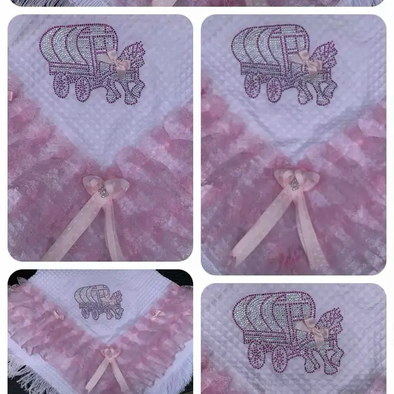 Gypsy wagon frilly blanket/shawl with bling 4