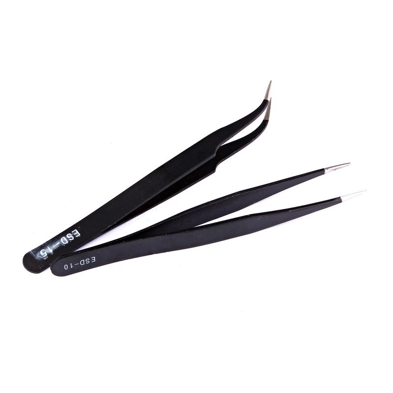 6 x Professional Coated Precision Tweezers Set Stainless Steel Non Magnetic 3