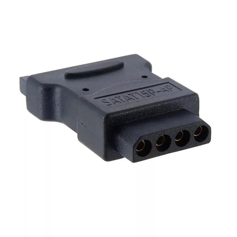 SATA 15Pin Male to 4Pin IDE Molex Female Power Extension Adapter 1