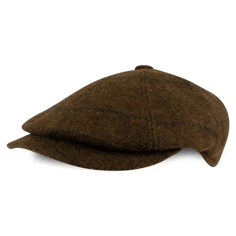 Jack Pyke Newsboy Cap Brown Tweed: Men's Wool Classic Vintage Style Check English Fashion Country Shooting Hunting Gatsby Baker Boy Flat Cap Peaked Hat caps winter fitted news 0