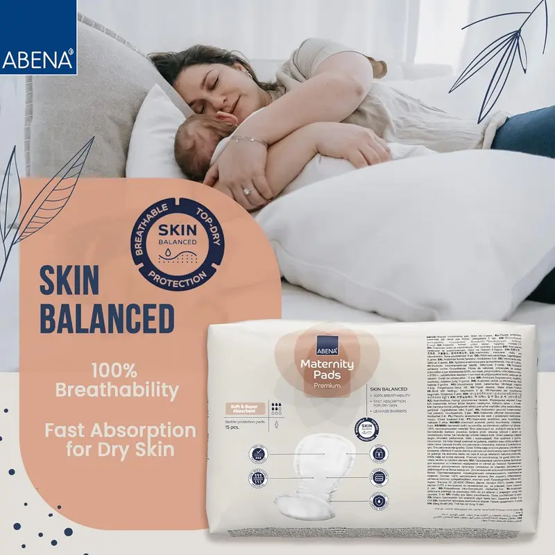 Premium Maternity Pads, Postpartum Essentials, Eco-Labelled Maternity Pads After Birth, Extra Protection, Breathable and Skin Friendly Incontinence Pads Women, Sustainable Maternity Pads - 15PK 3