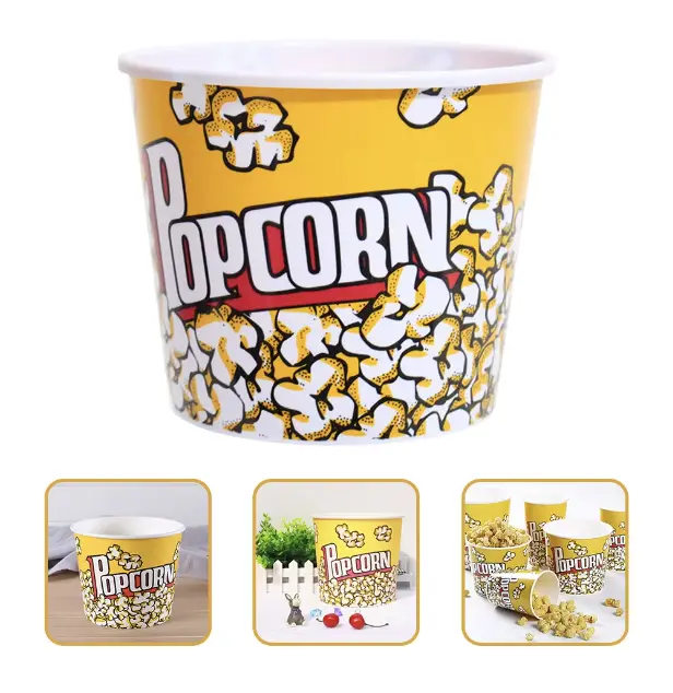 10Pcs Reusable Plastic Popcorn Buckets for Movie Night