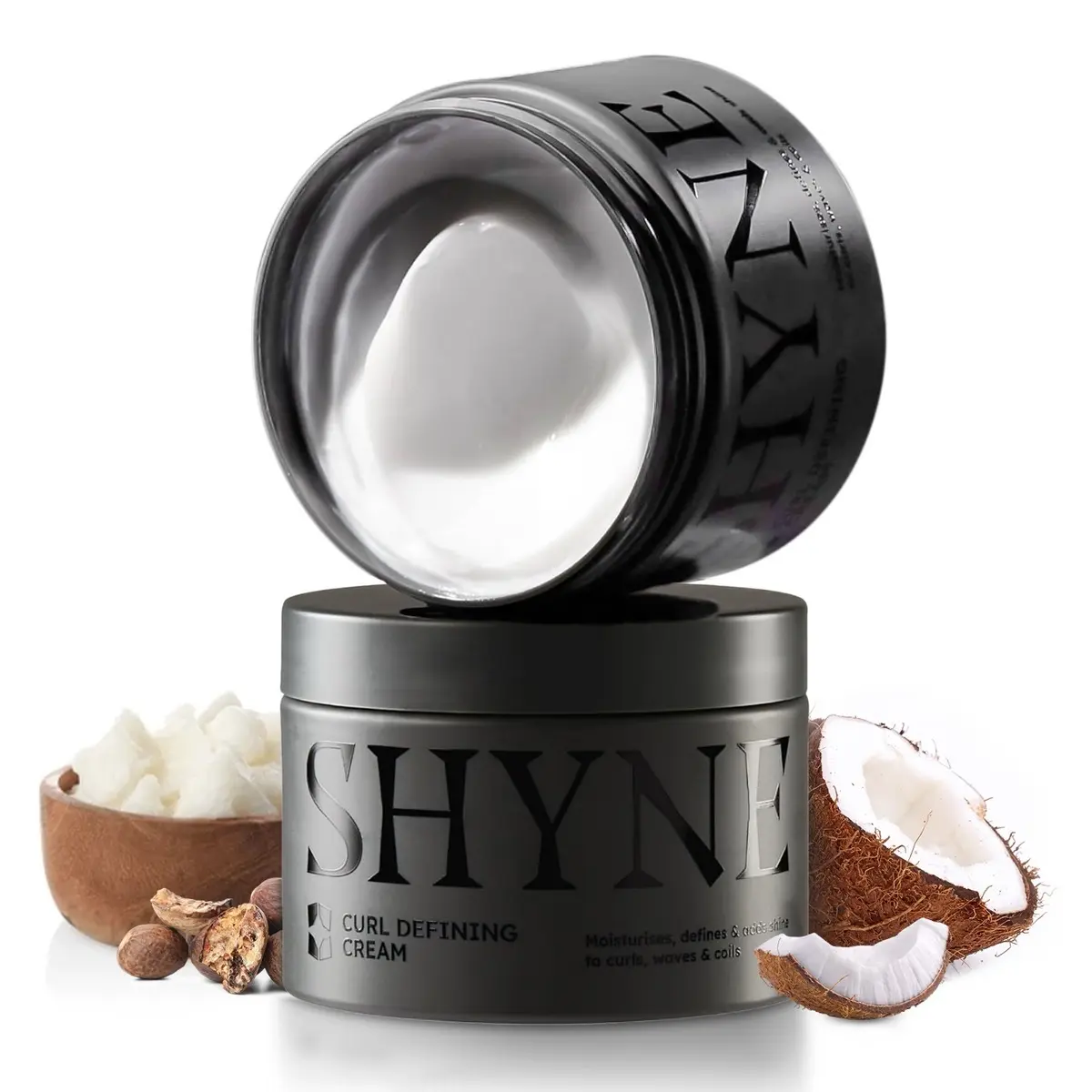 SHYNE Curl Cream | Curl Defining & Moisturising Styling Hair Cream for Men & Women | Perfect for Curls & Waves | 95% Natural Origin, Made with Shea Butter, Castor Oil & Coconut Oil | Hydrating Nourishing Haircare Moisturiser