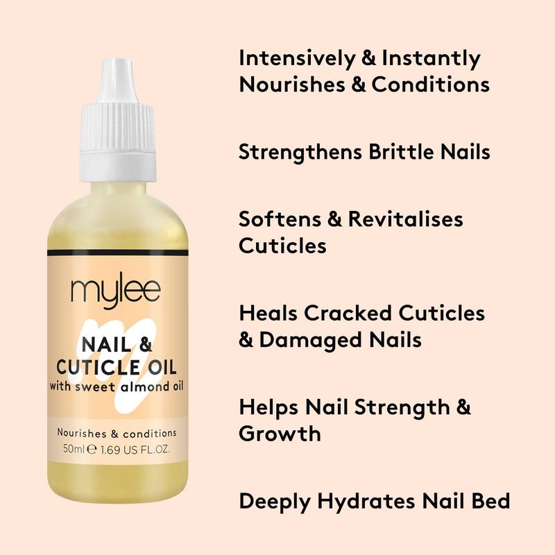 Product Introduction of Mylee Sweet Almond Nail & Cuticle Oil 50ml, – Deeply Hydrating & Nourishing Cuticle Conditioner Oil, Non-Greasy Formula and Leaves No Sticky Residue, Lightly Scented With Almond Oil 4
