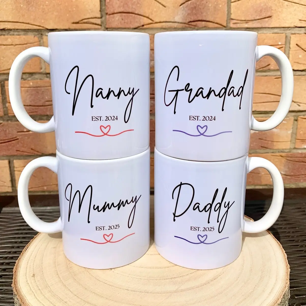 New Mum and Dad mugs, Mummy and Daddy to be gifts, new parents gift, Daddy Est 2024 mug, Mama Est 2024, new Mummy gift, new Daddy gift mothers day