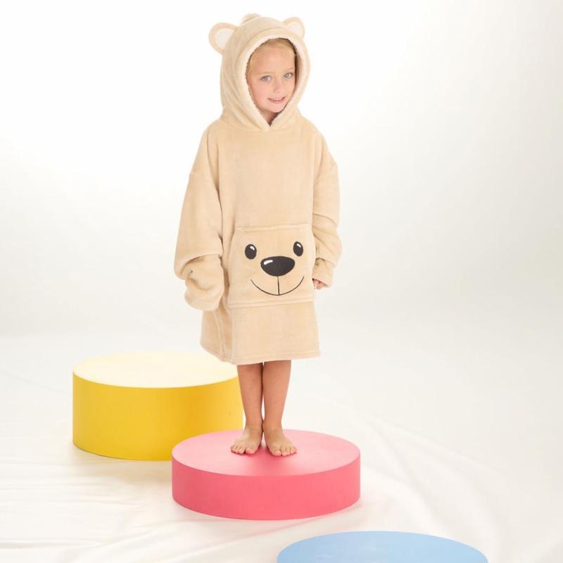 Baby / Kids Teddy bear style cosy Oodie Hoodie jumper dressing gown 5