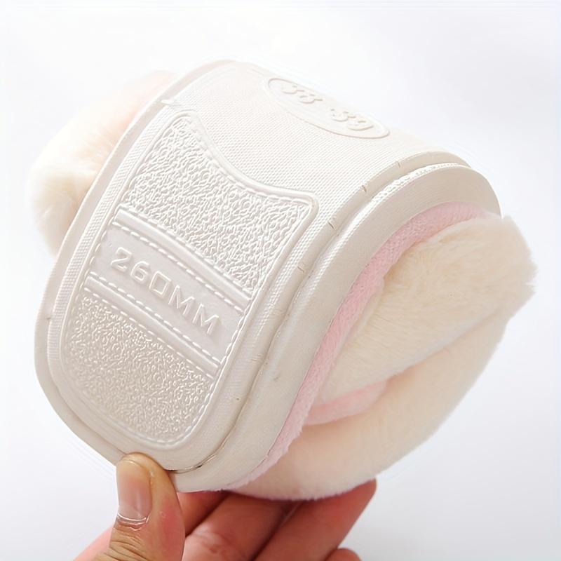 Cute Heart Decor Slippers, Casual Slip On Plush Lined Shoes, Comfortable Indoor Home Valentine's Day Slippers Girl Footwear 6