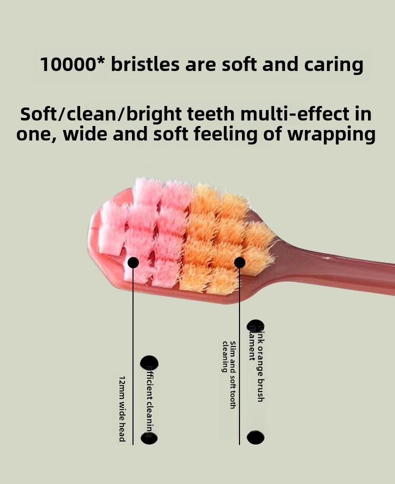 Product Introduction of [ Luxury Gift 2]5 pairs of Sam's same toothbrush Soft bristle Internet red high-end toothbrush Soft bristle adult Student home high density square hole wide head toothbrush 5