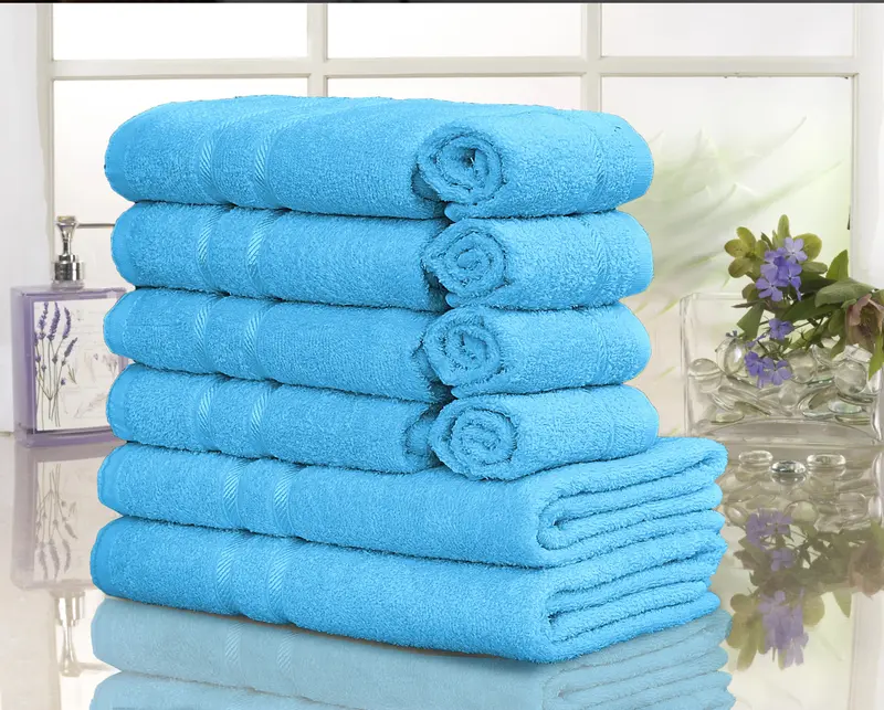 10 Piece Egyptian Cotton Towel Set - 2 Bath Towels (70cm x 120cm), 4 Hand Towels (50cm x 80cm), and 4 Face Towels (30cm x 30cm) - 500 GSM 1