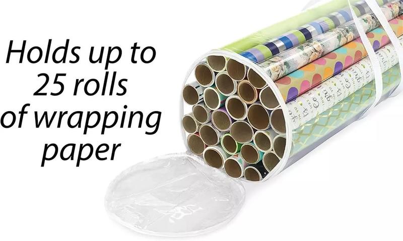 Product Introduction of 2PCS Cylinder Wrapping Storage Bag for Christmas - Tidy Bag for Wrapping Paper 2