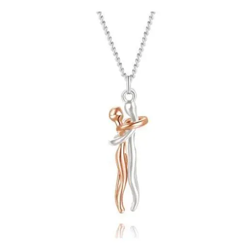 Love Hug Necklace Unisex, Heart and Hug Design, Stainless Steel, jewellery gift necklace, couple pendant, friendship, gold plated, tiktok shop jewelry anxiety promise fidget 1
