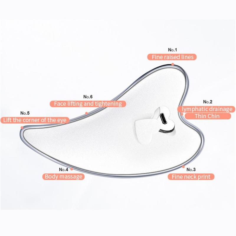 Facial Massager Gua Sha Scraper with LED Light & Vibration Modes -USB charger (800mAh) - Soothing Calming Skincare Device Comfort scraping lymphatic drainage collagen antiaging anti-aging contour face depuff de-puff 6