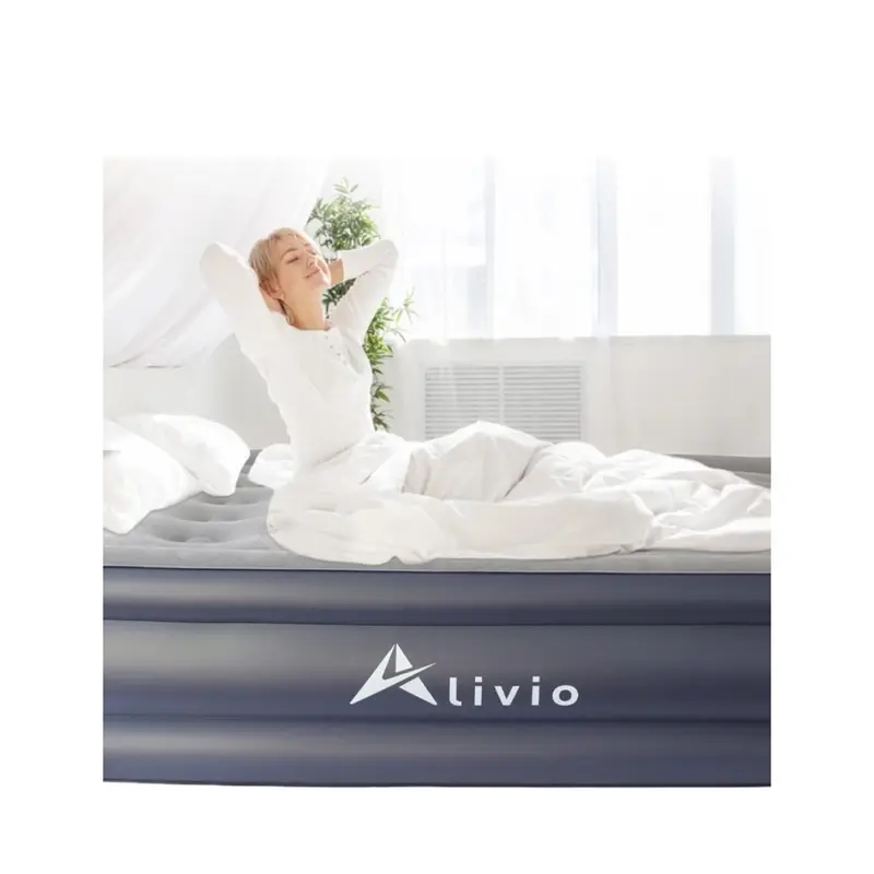 Inflatable Air Bed Single (99x192cm) and Double (152x203) Airbed Air Mattress Built in Pump 2