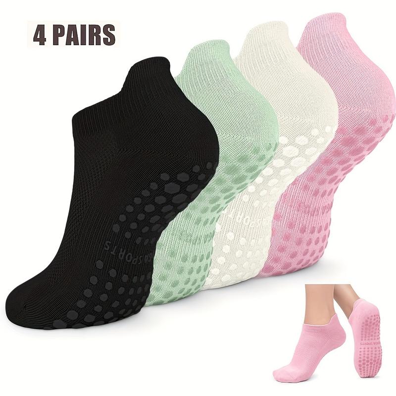 ANIELGARD   4pcs Women's Breathable Non-Slip Yoga Socks, Perfect for Pilates, Barre, Ballet and Home Exercise, Comfortable to Wear. 2