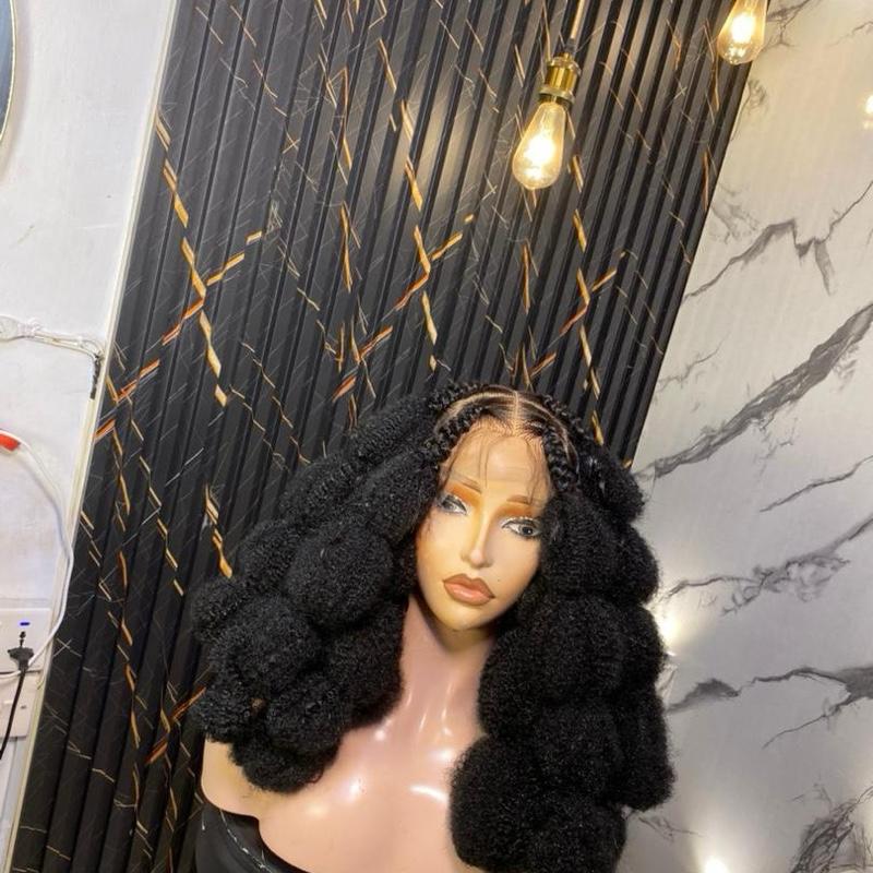 Full Lace Ball Braids Synthetic Lace Front Wig 3