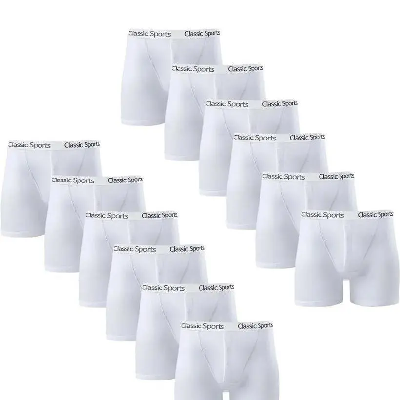 Men's Classic Sports White Boxer Shorts – Soft Cotton Stretch Trunks with Designer Button Fly