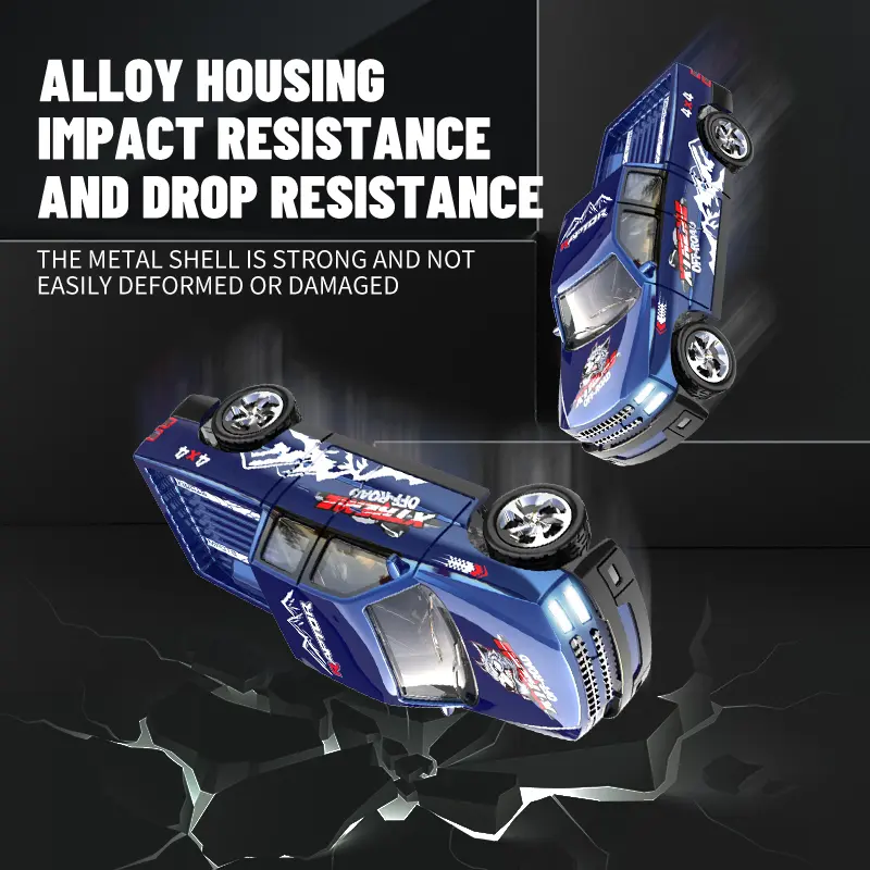 1/64 Mini RC Drift Car, High Speed Alloy Off-Road Truck with Trailer, 2.4GHz Remote Control Toy, USB-C Charging, 3-Speed Modes, LED Lights, Indoor Outdoor Racing, Fun Birthday, Christmas Gift for Kids & Adults 6