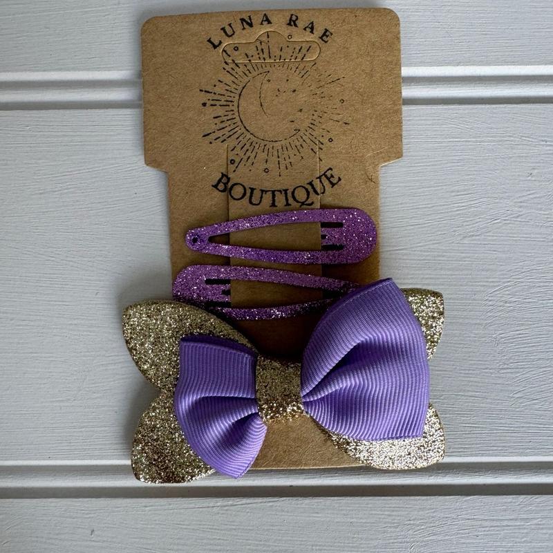 Glitter Bow with 2 Glitter Sleepies for Kids 2