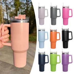[UK Local] 40 oz Tumbler with Handle and Straw, Insulated Stainless Steel Tumbler, Double Vacuum Travel Mug Coffee Cup Drinkware Flasks