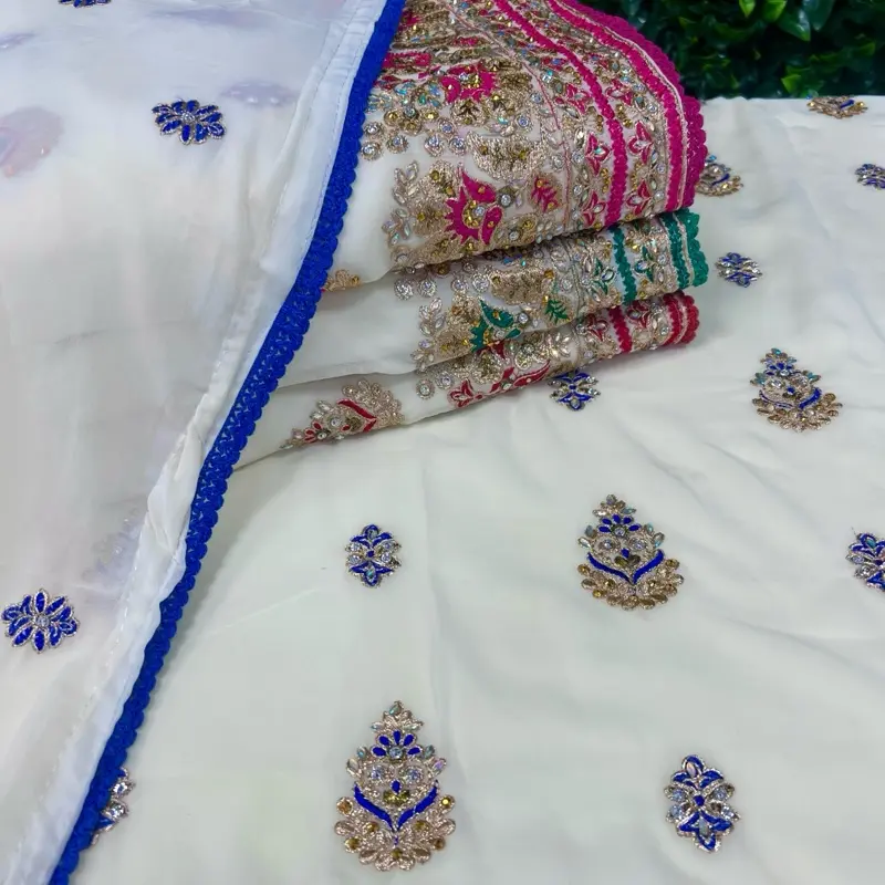 1770 UNSTITCHED EMBROIDERED GEORGETTE SUIT WITH ELEGANT FLOWY GEORGETTE DUPATTA