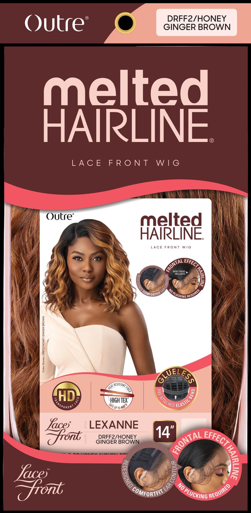 Product Introduction of Outre LEXANNE Synthetic Melted Hairline HD Lace Front Wig - 14 inches, loose curly, loose waves, pre-plucked, beach waves, holiday hair 5