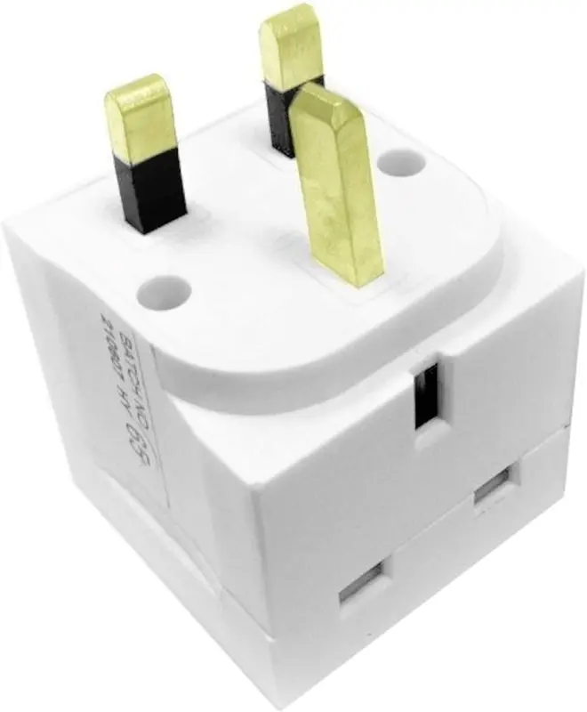 2 Way Double Plug Adaptor - Multi Plugs Extension Sockets Adapter - UK 3 Pin Socket Extensions 250V 13 Amp - Power Extender Multiplug Block for Kitchen, Office, PC, TV, Indoor Lighting 3