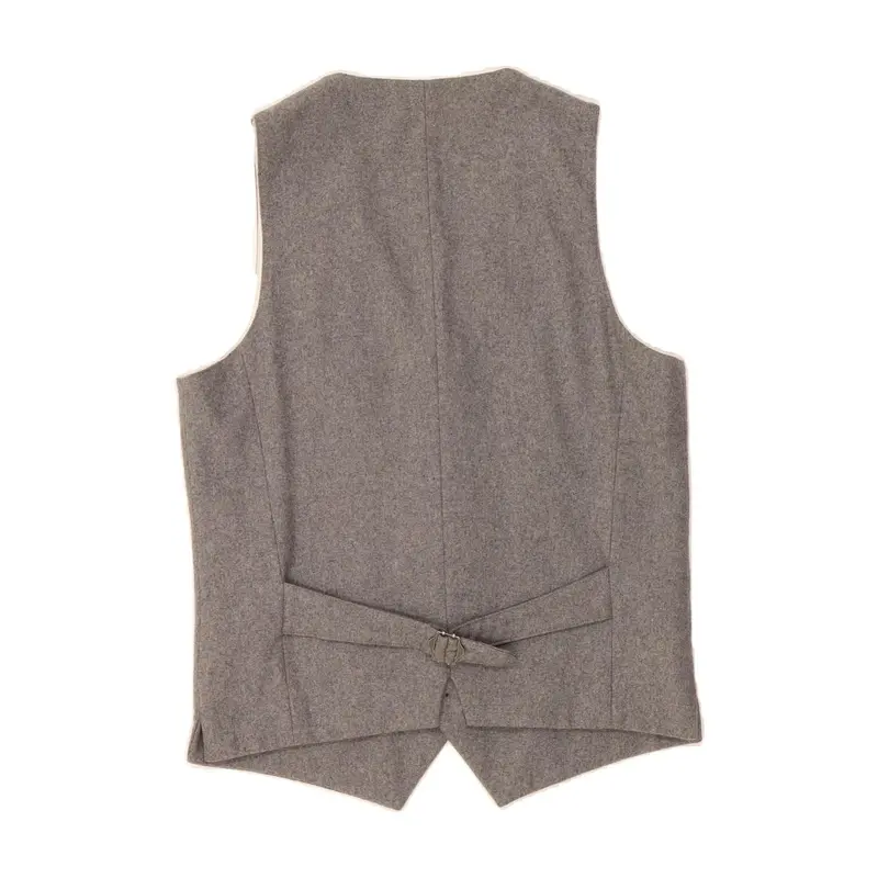 Pre-Owned VINTAGE Mens Waistcoat UK 36 Small Grey Polyester 2