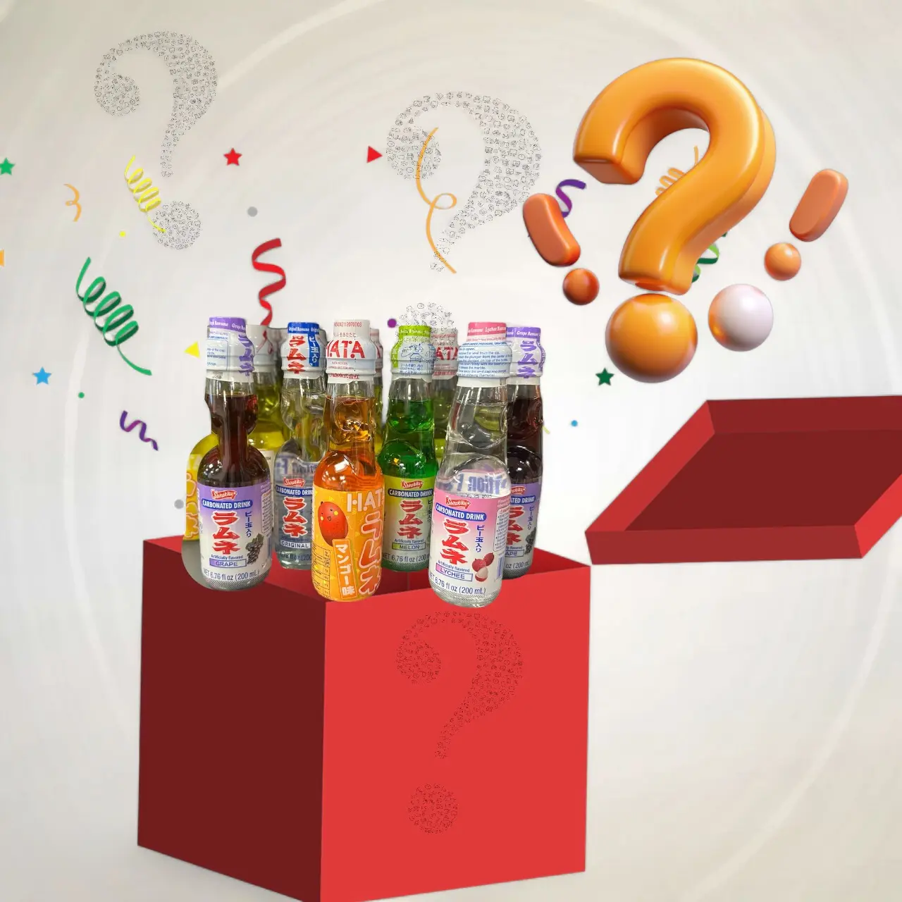 (Any Random 5) Hata Soda Fruity Assorted 8 Different Flavour 200ml (Any Random 5) Drink Japanese Traditional, marble pop soda