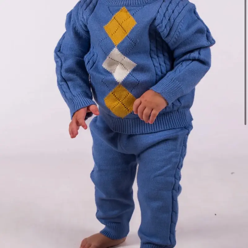 Beau Kid Baby Boys Knitted Set in Blue 3-6M - Soft Material Winter Outfit for Kids Clothes 0