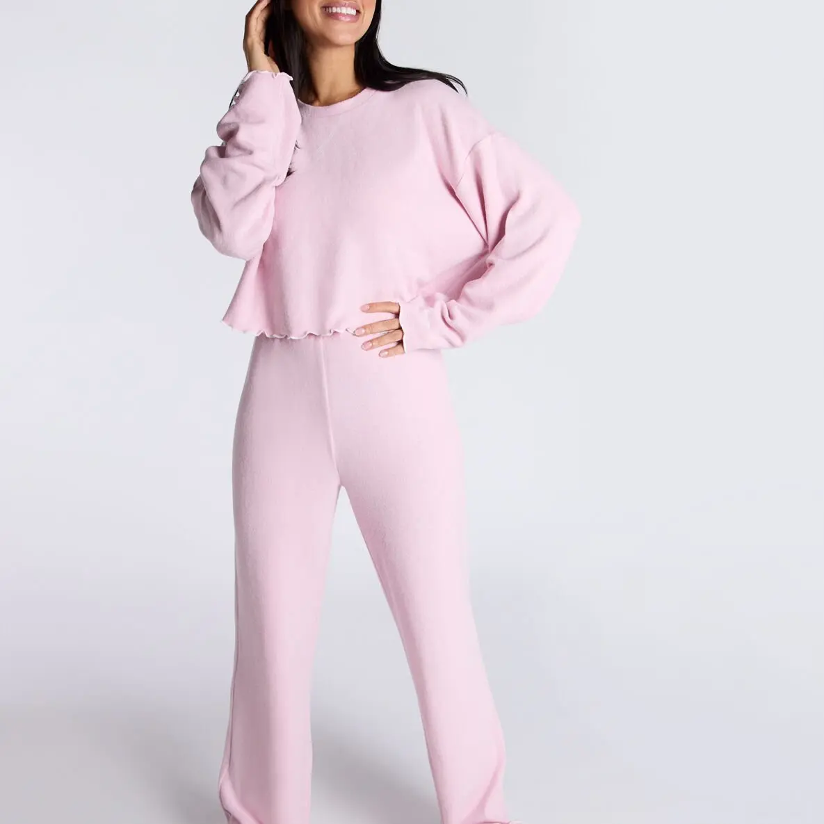 Lettuce edge fleece lounge set