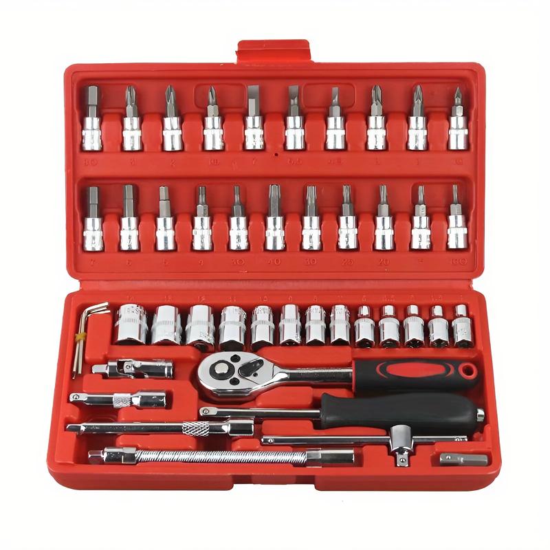 46-Piece Master Mechanic Toolkit – High-Torque Wrench, Spanners, Screwdrivers, and Sockets – The Ultimate Auto & Bike Repair Kit for Professionals and DIY Enthusiasts! Perfect for All Skill Levels! 2