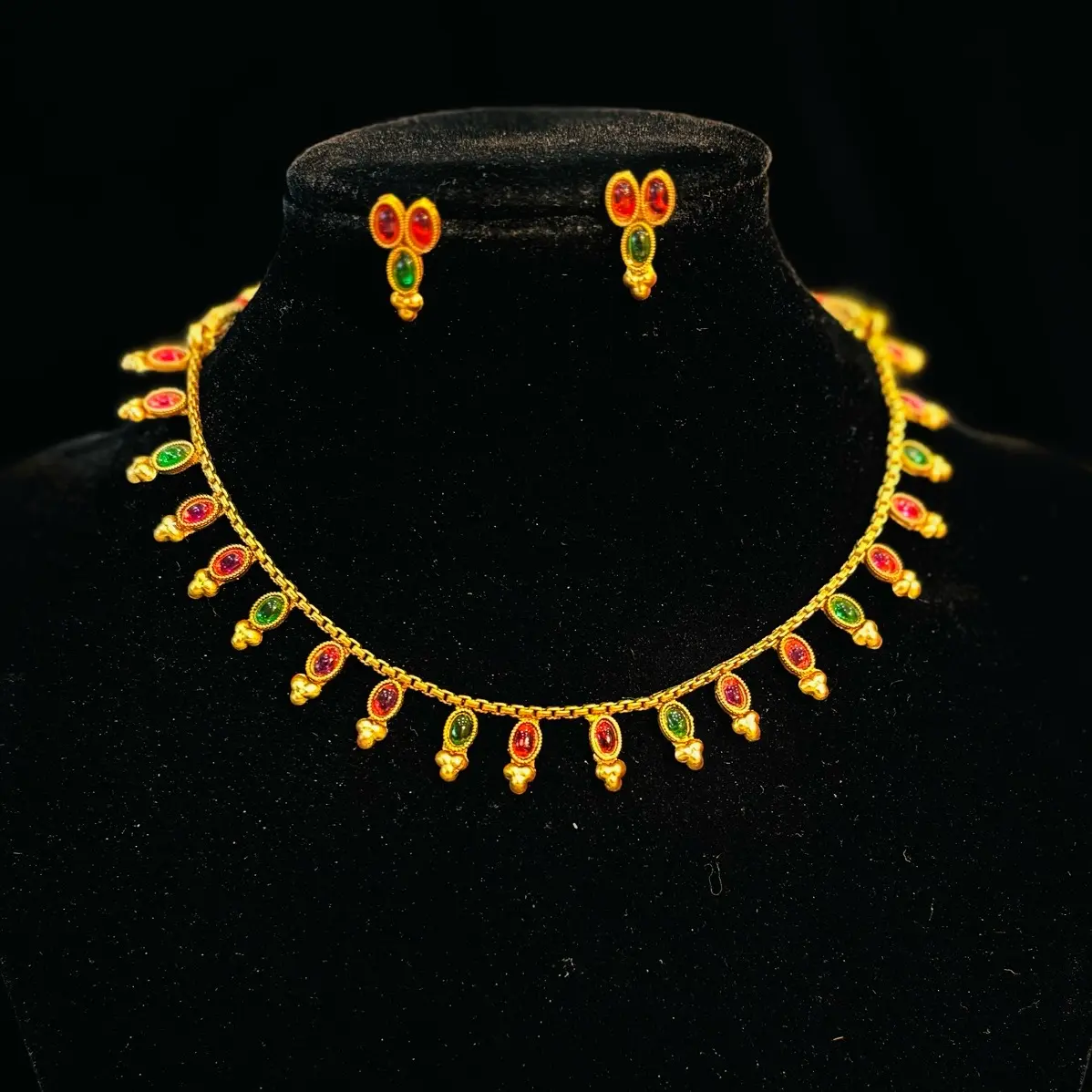 Delicate Stone Earring and Necklace Set for Women