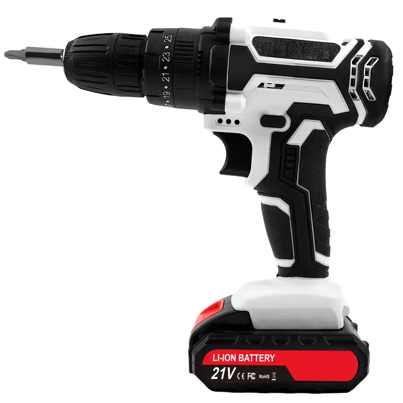 21V Cordless Combi Drill Electric Powerful Driver Screwdriver Battery LED Light 0