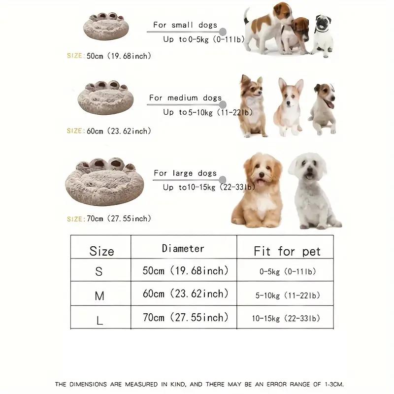JupiterJX Plush Pet Cat Dog Beds Calming Non Slip Bear Paw Sleeping Cushion For Large Dogs 1