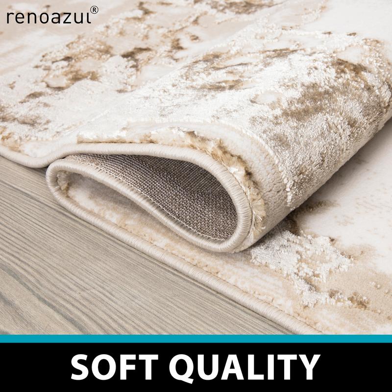 Abstract Marble Shine Large Rug for Living Room Textured Shimmer Luxury Carpet Super Soft Heavy Duty 6