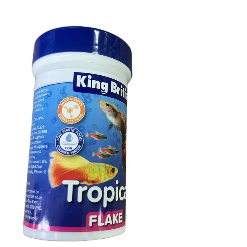 King British Tropical Flake Fish Feed, All Natural, High-Quality, Complete & Balanced Diet 12g 1
