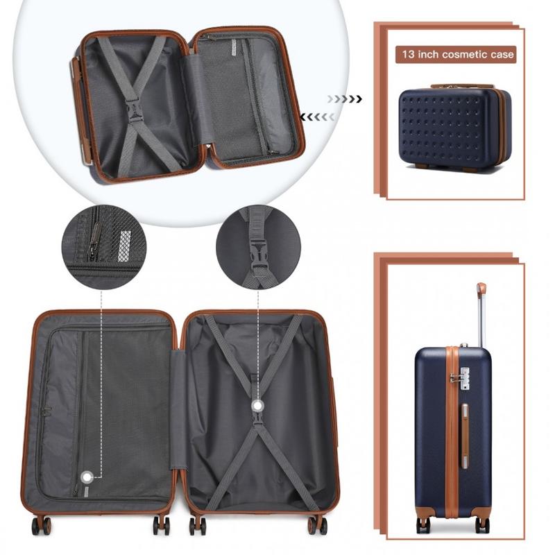 [MissLulu Bags Weekend Travel Set] ABS Cabin Size 20'' Suitcase with Vanity case and 2Pieces Expandable Travel Duffel Bags or Backpack with Charging Port (3 Designs / 6 Colours Available) 8