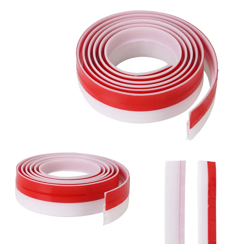 2m Draught Excluder Strong Adhesive Door Draft Stopper Soundproof Door Seal Strip for Bottom of Door - White 0