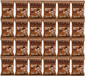 Real Hand Cooked Roast Ox Flavor Potato Crisps 35g -Pack of 24 Snack