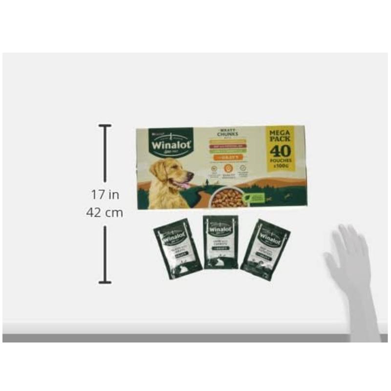 Winalot Dog Food Mixed in Gravy, 40 x 100g - Savory Pate for Your Pet's Mealtime 1