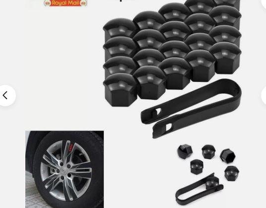 20X Black Wheel Nut Caps Bolt Covers FOR Audi VW Vauxhall Bmw 17mm Universal UK 7