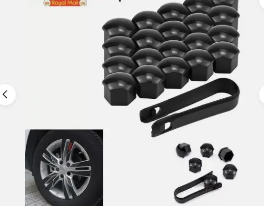 20X Black Wheel Nut Caps Bolt Covers FOR Audi VW Vauxhall Bmw 17mm Universal UK 7