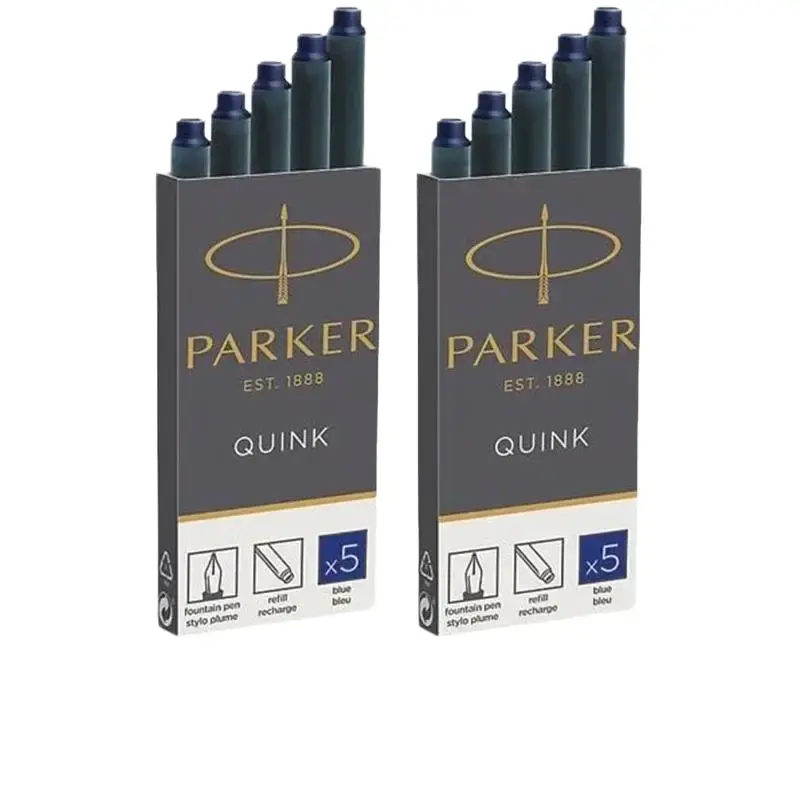 Ink Cartridges, Fountain, Long Size, Blue - 2 x Pack of 5 (10 in total)