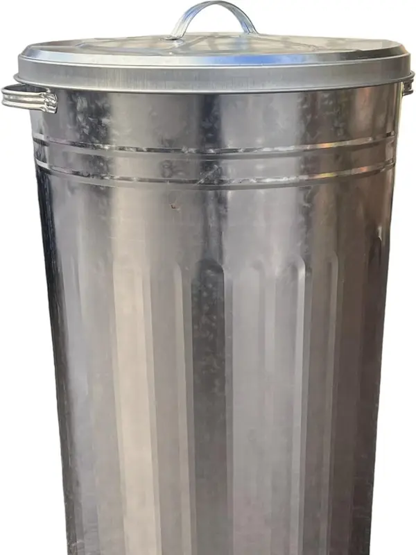 Metal Bins Small Medium Large Extra Large 15L 50L 60L 90L 110L Litre Metal Galvanised Home Garden Bin Leaves Paper Wood Rubbish Dustbin Made Storage Unit in U. K. (15 Liter) 5