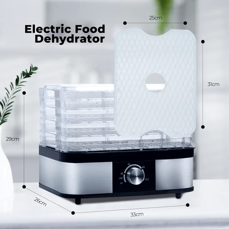 ARTECH Electric Food Dehydrator - 5 Tray Fruit Dryer Machine, 245W, Adjustable Temperature Control 40-70℃, BPA-Free Trays, Healthy Natural Snacks, Jerky, Fruits, Vegetables, Mushrooms, Herbs & Seeds 4
