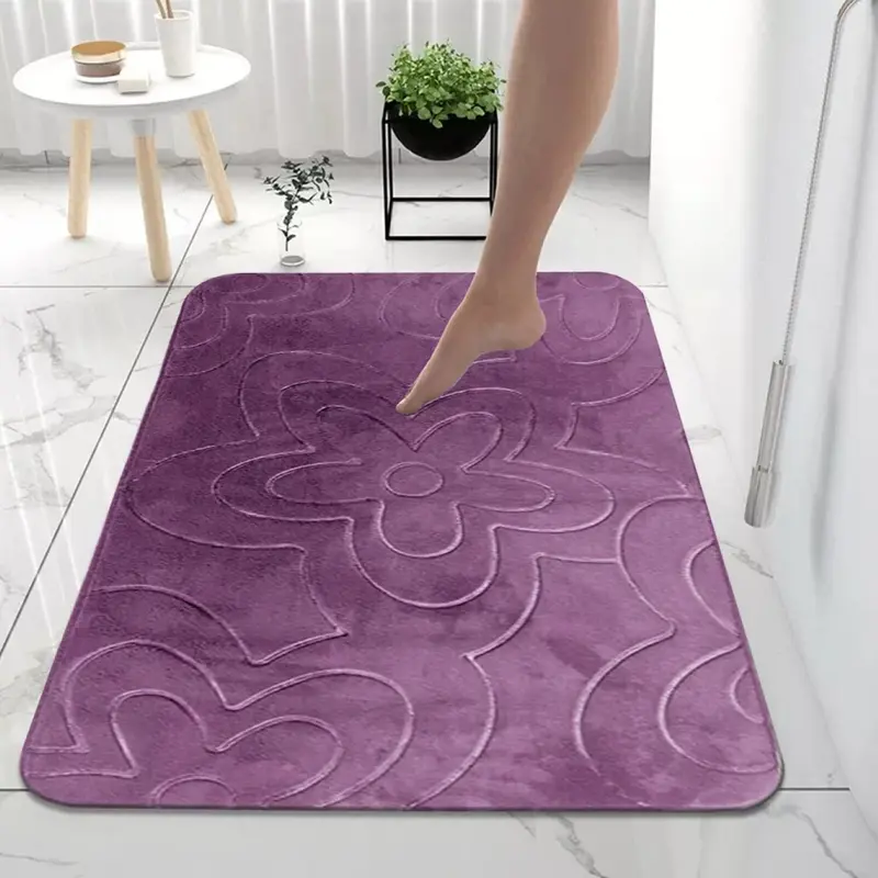 Memory Foam Non-Slip Bath Mats & Extra Large Bathroom Rugs for Toilet & Shower Absorbent Pedestal 6