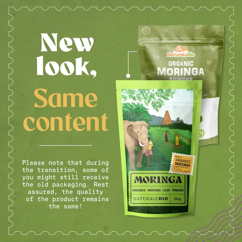 Organic Moringa Oleifera Leaf Powder For Tiredness, Immune System, Muscle Function, Fatigue - Premium Quality - 1kg. Bio, Natural and Pure. Leaves Picked from The Moringa Oleifera Plant. NaturaleBio 3